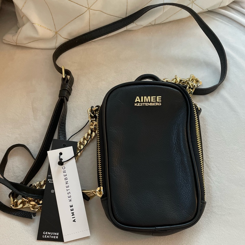 Aimee Kestenberg Black Leather Crossbody Bag